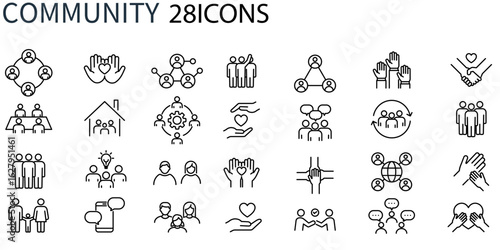 Community and Social Connection Vector Icon Set