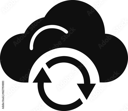 Cloud sync icon set flat style. Vector illustration collection.