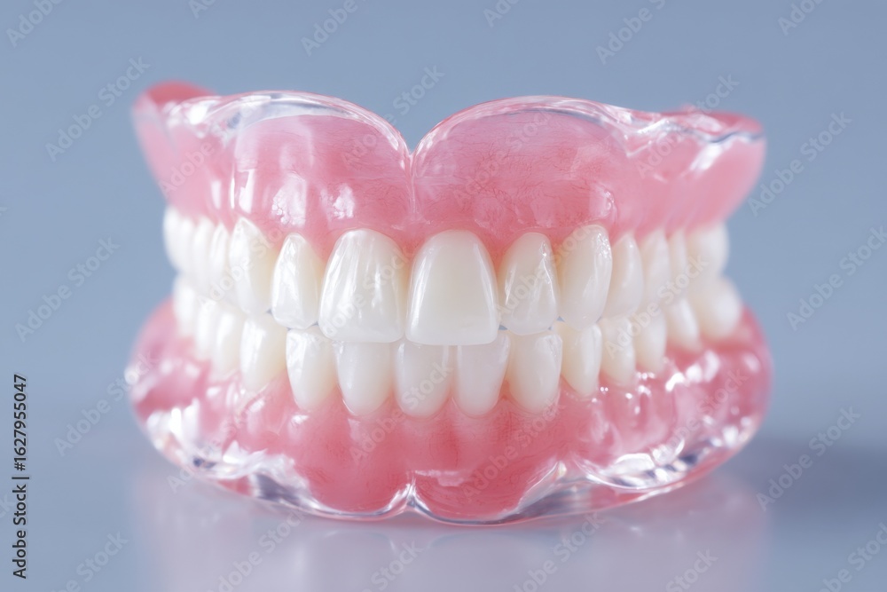 Obraz premium Detailed view of realistic dental model showcasing teeth alignment and gum structure for educational purposes