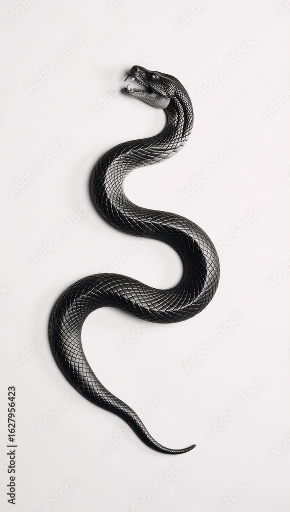 Obraz premium Vintage engraving style snake tattoo design isolated on white background as hand-drawn illustration