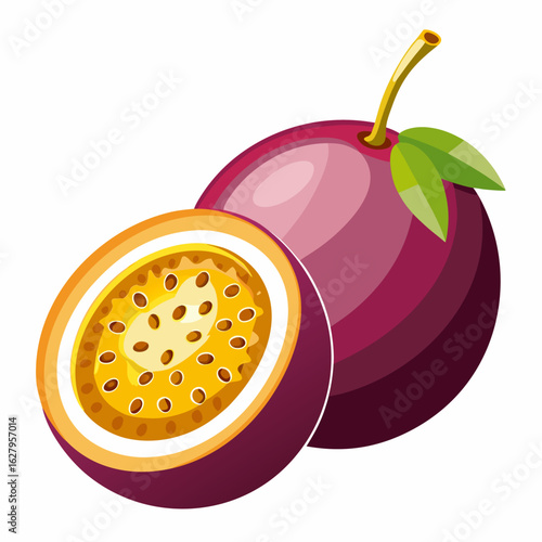 Passion fruit whole and halved