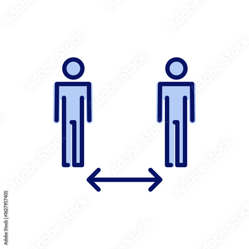 Social distance icon vector. social distancing sign and symbol. self quarantine sign