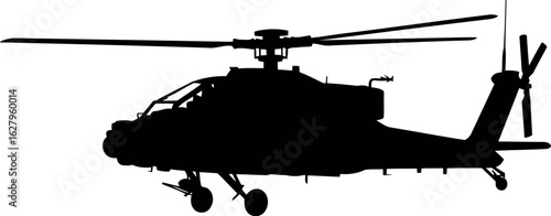Apache helicopter silhouette military attack aircraft