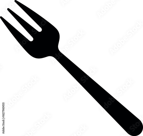 Black fork silhouette kitchen utensil icon
