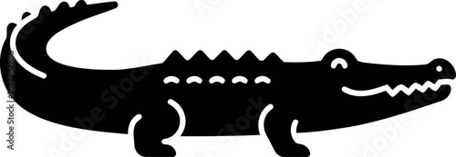Black alligator silhouette vector art