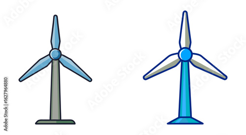 Flat coloured turbine vector illustration design