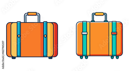Flat colourful travel luggage vector illustration design
