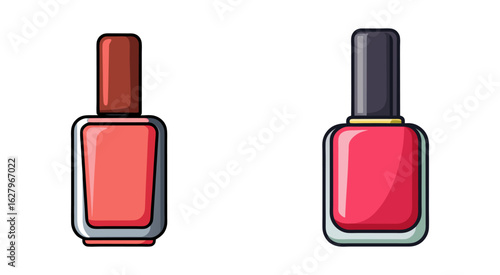 Flat nail polish bottles vector illustration design