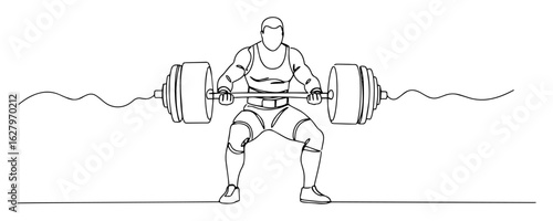 weightlifter outline with barbell dynamic background art