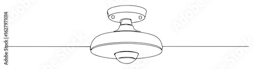 flush mount ceiling light fixture line art vector