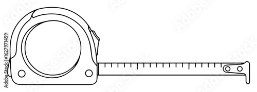 measuring tape tool vector line illustration