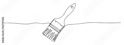 paint brush bristles applicator line art vector