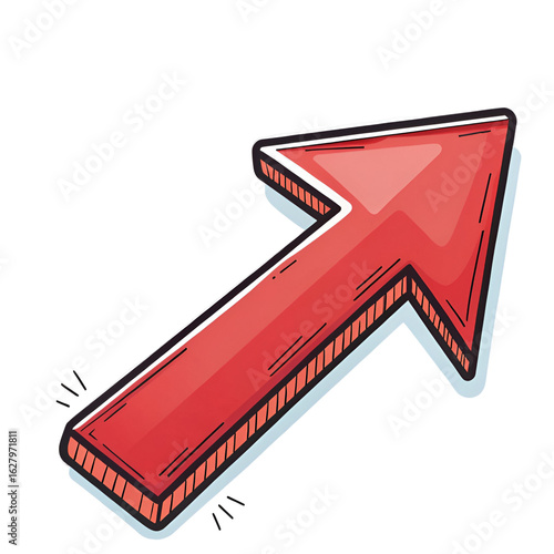 red arrow on white background