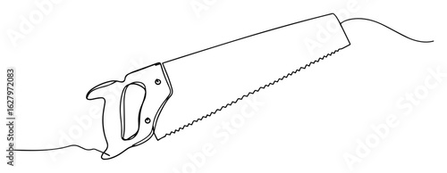 continuous line reciprocating saw tool vector illustration