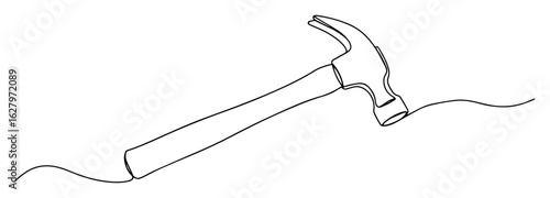 classic claw hammer vector line illustration