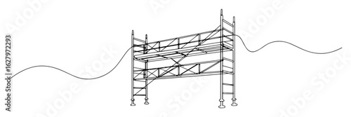 vector illustration of building scaffolding outline