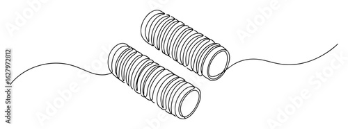 pair of hair rollers curlers lineart monoline thin vector