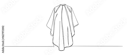 hairdressing barber cape lineart monoline thin vector