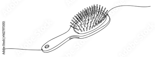 vector illustration of hair brush outline