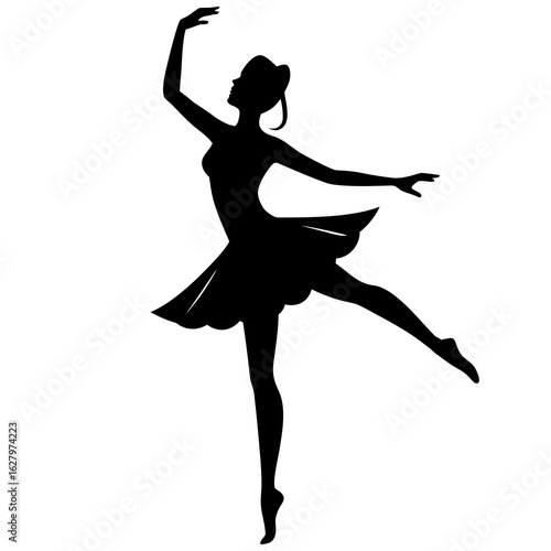 Elegant ballerina performing graceful dance pose dancer