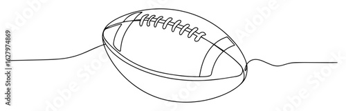 continuous one line drawing of an american football ball sport vector illustration