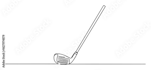 continuous one line drawing of a golf club driver sport equipment vector sketch