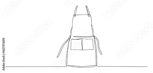 artist apron with pockets monoline thin lineart vector