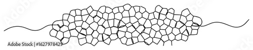 continuous one line drawing of a cobblestone street or an ancient stone pavement texture vector background lineart