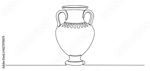 ancient greek amphora vase continuous one line drawing