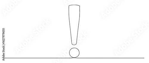 exclamation mark caution symbol outline vector illustration