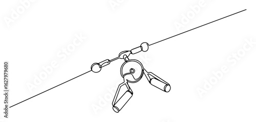 house keys on keyring outline vector illustration