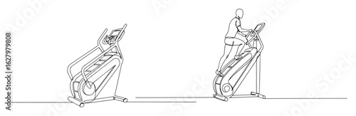 stair climber cardio machine fitness equipment thin monoline vector outline