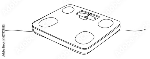 smart bathroom scale weight tracker thin monoline vector outline