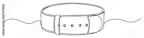 continuous one line drawing of a leather weightlifting belt for powerlifting and gym workout a strength training equipment vector lineart