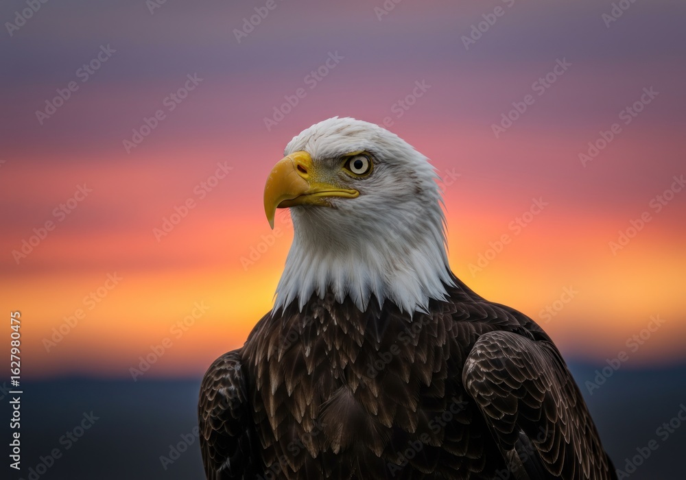 Fototapeta premium Majestic Bald Eagle at Sunrise
