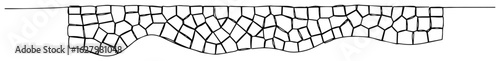 one continuous line drawing of a cobblestone pavement or old town road for a construction and landscape design concept vector linear illustration