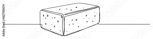 continuous one line drawing of a lightweight autoclaved aerated concrete block for a modern building material and construction concept vector lineart