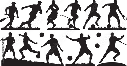 Dynamic Silhouettes of Athletes in Action A Diverse Range of Sports Depicted with Energy and Motion
