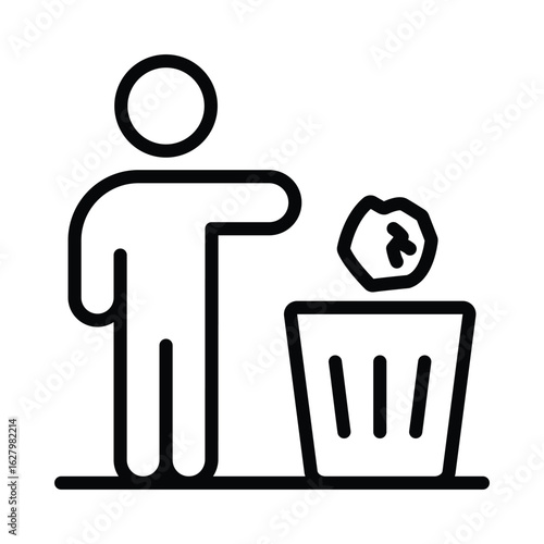 Tidyman Vector Outline Icon. EPS 10 File