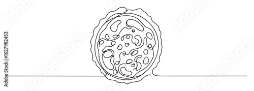 abstract biological cell cross-section or petri dish culture line art