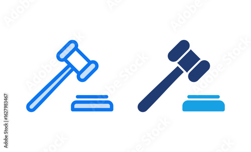Gavel icon vector illustration. judge gavel sign and symbol. law icon. auction hammer