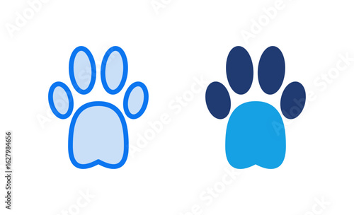 Paw icon vector illustration. paw print sign and symbol. dog or cat paw