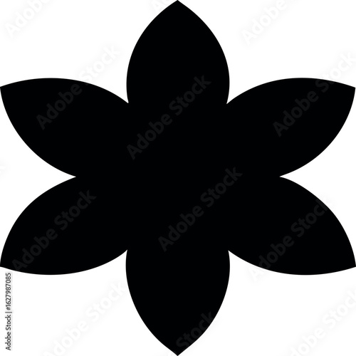 black and white flower isolated on white