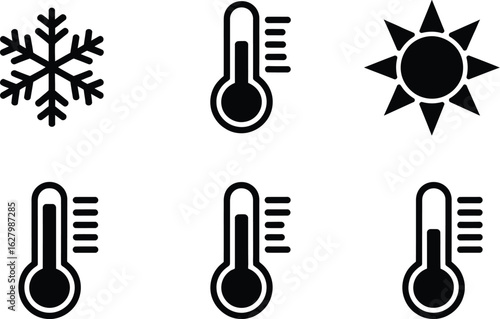 Weather icons temperature set
