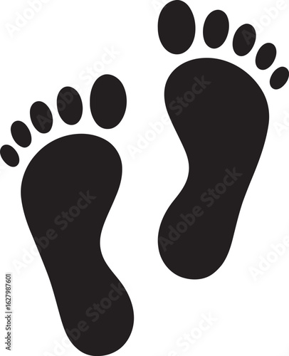 Footprint and Barefoot Mark Icon - Human Body & Movement Symbol