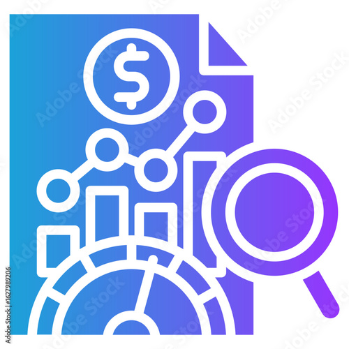 Economic Indicator glyph gradient icon