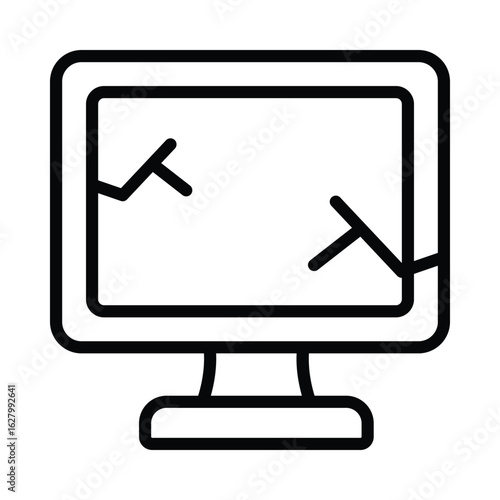 Monitor Waste Vector Outline Icon. EPS 10 File