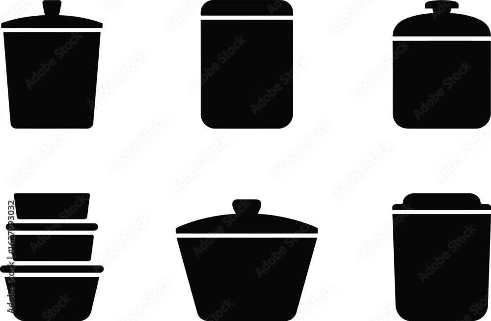 Black container icons Black container icons