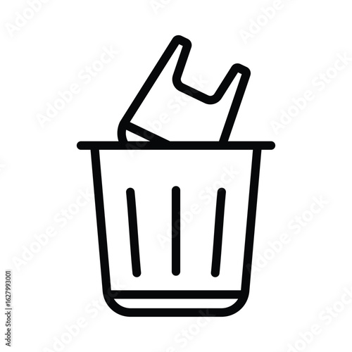 Polythene Bag Vector Outline Icon. EPS 10 File