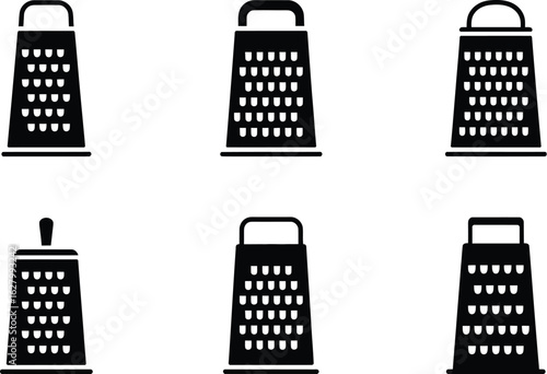 Six graters in black